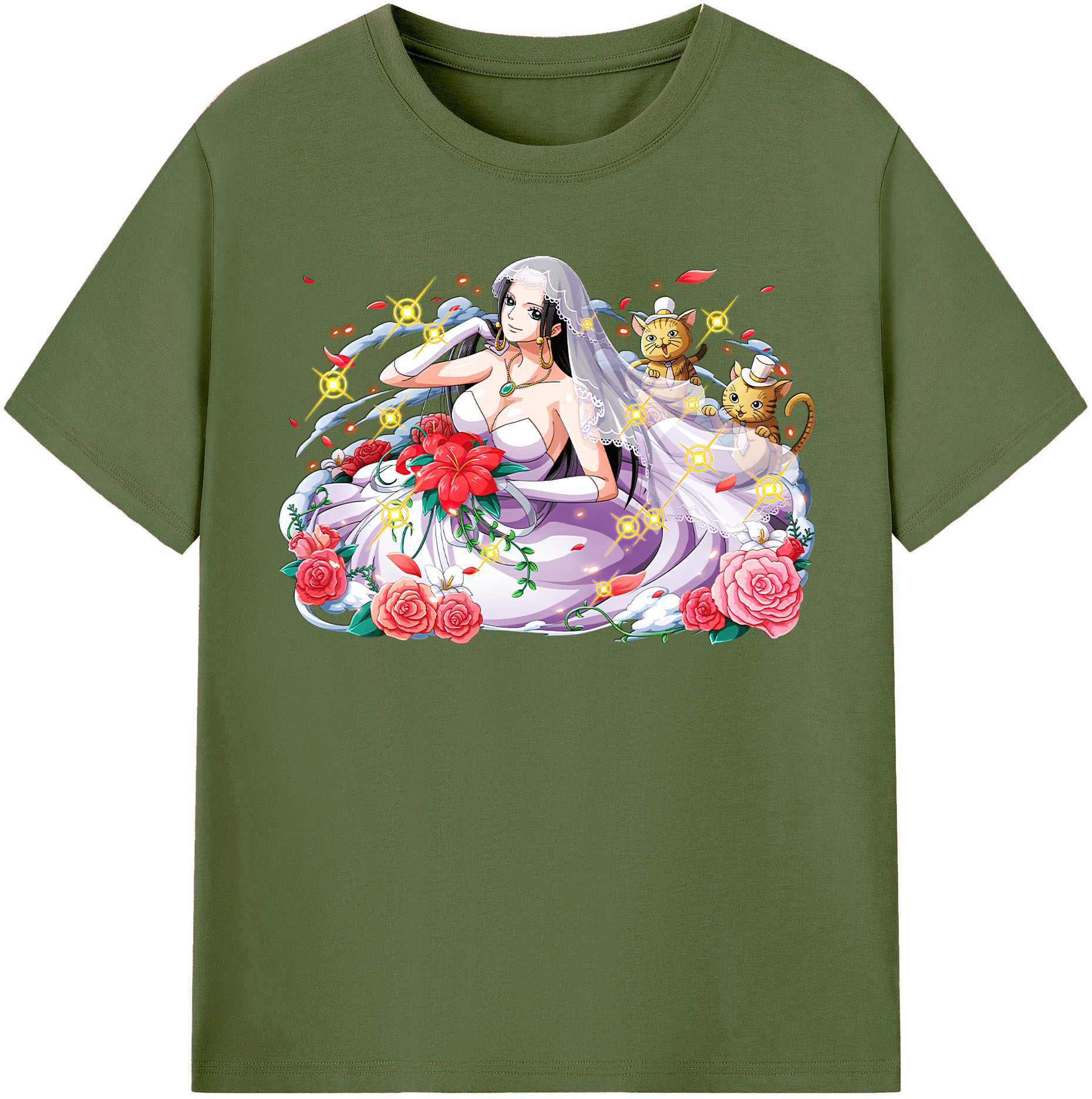 ワンピース ボア・ハンコック ONE PIECE Boa·Hancock 綿100％半袖Tシャツ（フロントプリント）